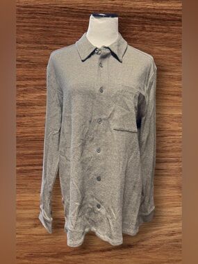 Madewell The Knit Shirt Fatigue Khaki SZ M